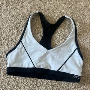 Lorna Jane Black and White Sports Bra with Racerback